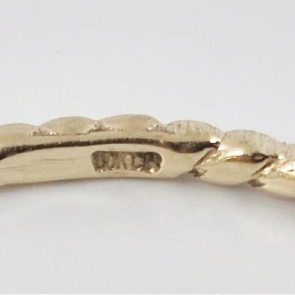 10k Yellow Gold Twisted Stackable Ring - Size 9 - image 3